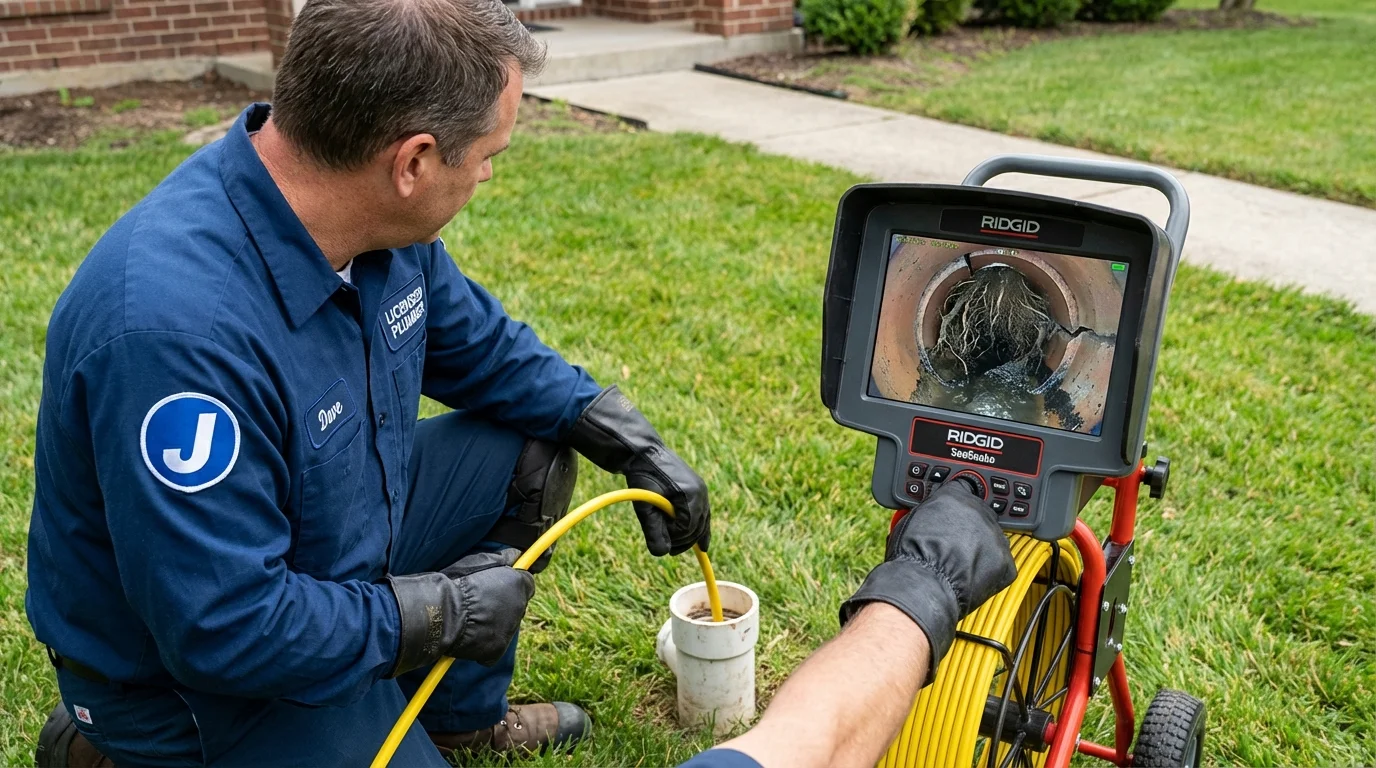 Sewer camera inspection being performed by Johns Plumbing LLC in Barataria